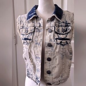 Women's Acid Wash Jean Vest